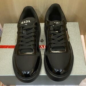 Prada Men's Glossy Black Sneakers
